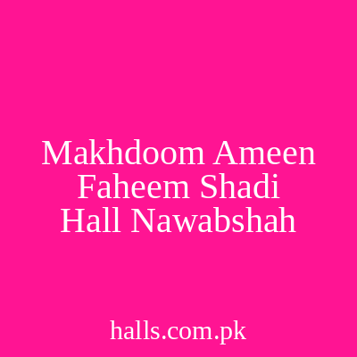 Makhdoom Ameen Faheem Shadi Hall Nawabshah